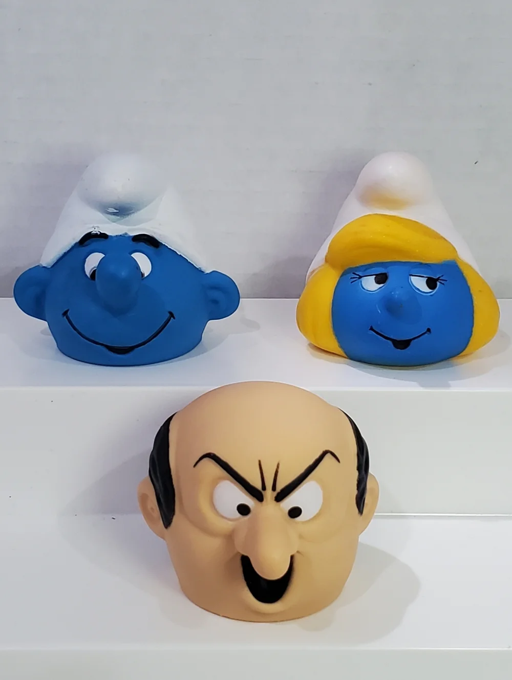 Vintage Smurf Smurfette Gargamel Heads Peyo 1983 1986